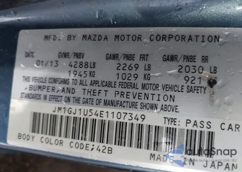 2014 Mazda Mazda6 I Sport из США, поврежденный, VIN JM1GJ1U54E1107349